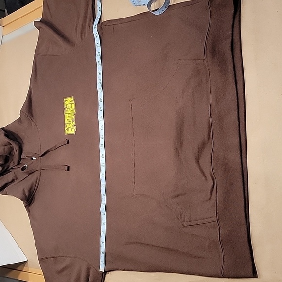 Exotikon Size 2XL Brown Hoodie Sweatshirt, Kangaroo Pockets, Like New Condition - Picture 5 of 10